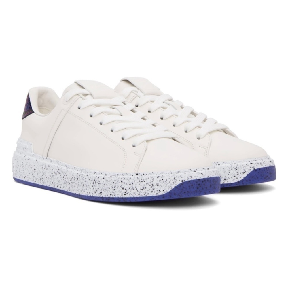 New Size 45 Balmain B-Court Sneakers White Blue